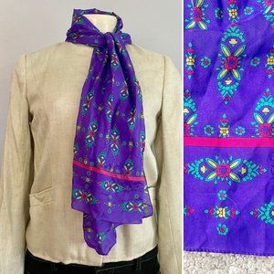 Vintage Sarah Coventry Scarf purple red scarf retro purple scarf gift for her.